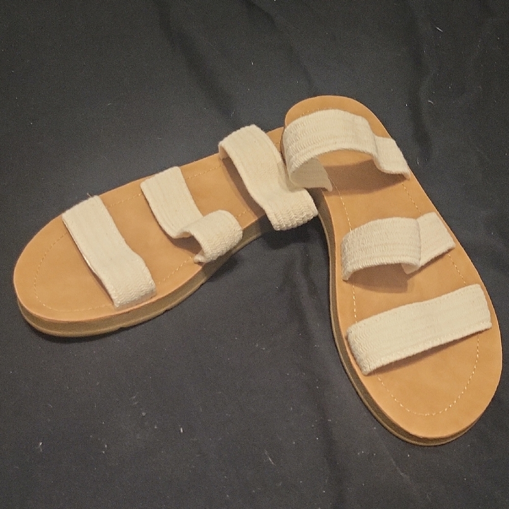 Casual Tan and Cream Sandals
